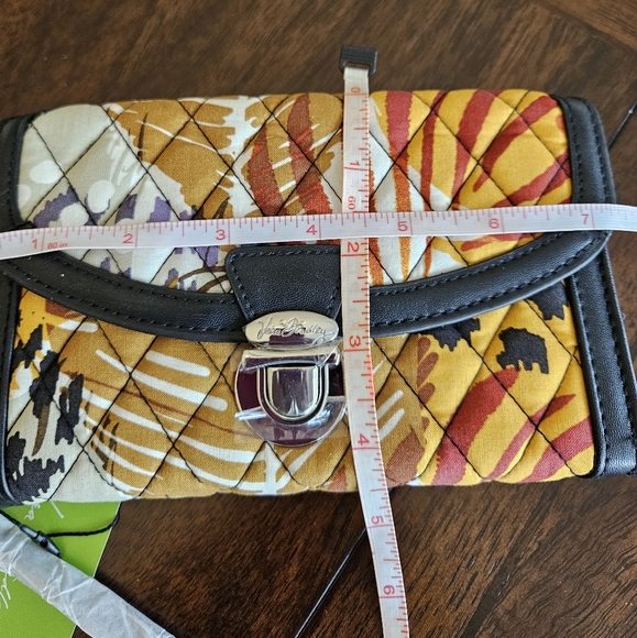 Vera Bradley printed quilted pushlock zip around wristlet, yellow…